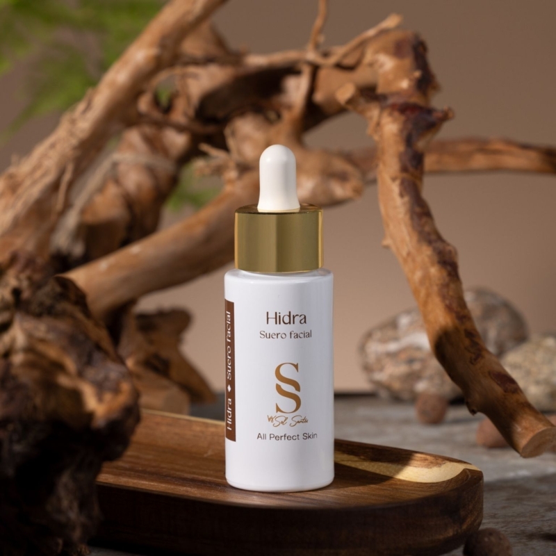 Suero Facial Hidra Sol Santos – Ácido Hialurónico, Hidratación y Luminosidad, Antiedad – 30 ml