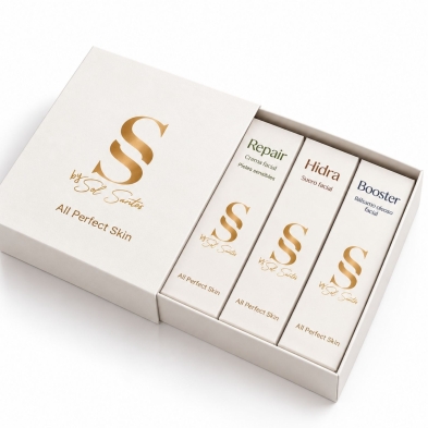 Pack facial All Perfect Skin by Sol Santos con tres tratamientos Repair, Hidra y Booster en estuche premium de regalo