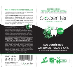 biocenter pasta de dientes natural blanqueadora carbon etiqueta